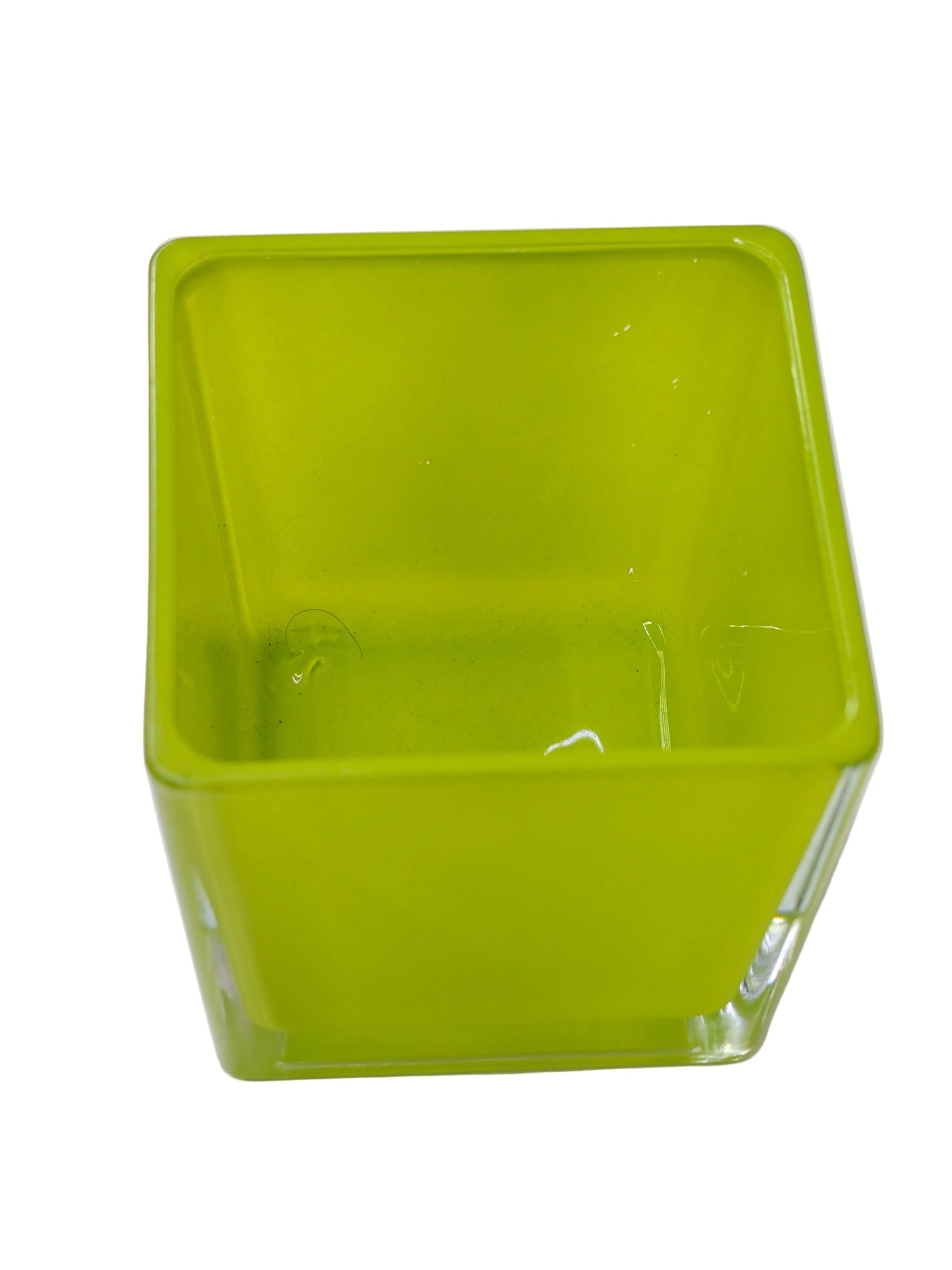 FR Lime Green Square Glass Container - 4cm*4cm