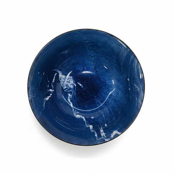 FR Blue With White Shade Deep  Ceramic Bowl -L