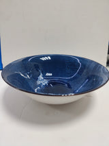 FR Blue With White Shade Deep  Ceramic Bowl -L